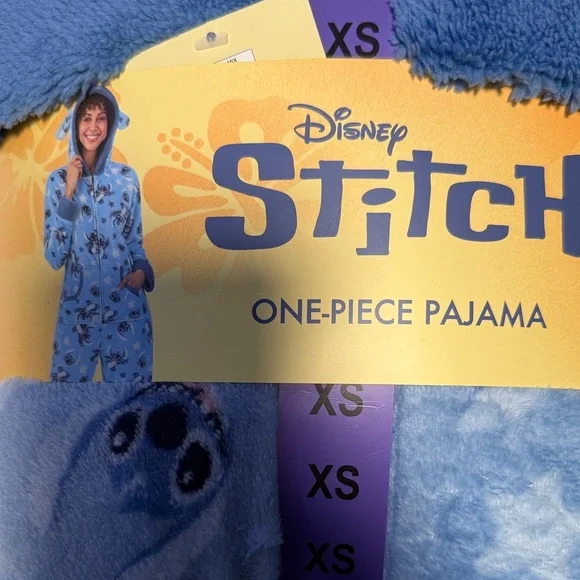 Disney Stitch Women's One Piece Pajama, Blue, XS NWT - Picture 2 of 5